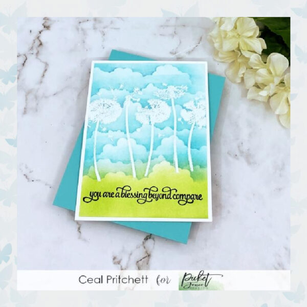 Picket Fence Studios Dandelions Delight 6x6 Inch Clear Stamps (F-154)