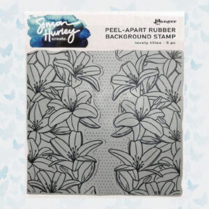 Ranger Cling Rubber Background Stamp 6x6 Lovely Lilies HUR75479 Simon Hurley