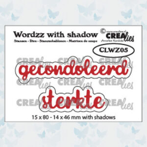 Crealies Wordzz Snijmallen met schaduw  - Gecondoleerd-Sterkte CLWZ05