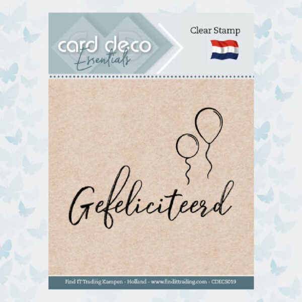Card Deco Essentials - Clear Stamps - Gefeliciteerd CDECS019