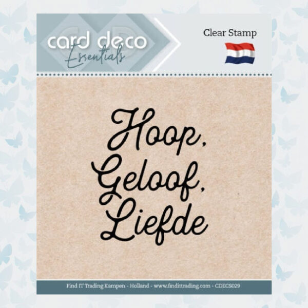 Card Deco Essentials - Clear Stamps - Hoop, Geloof, Liefde CDECS029