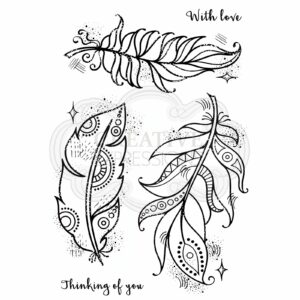 Woodware Clear Stempel Boho Feathers FRS791