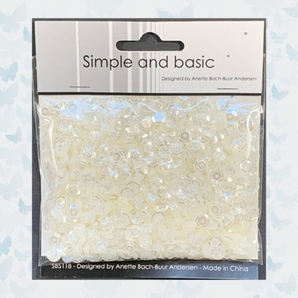 Simple and Basic Transparent Ivory Sequin Mix (SBS118)