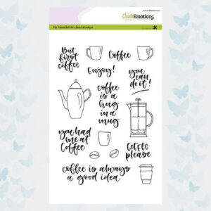 CraftEmotions Clear Stempels A5 - Handletter - Coffee Please 130501/2111