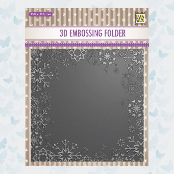 Nellies Choice 3D Embossing Folder Sneeuwvlok Frame EF3D015