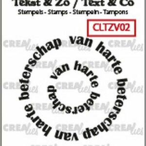 Crealies Clearstamp Tekst & Zo Rond: van harte beterschap CLTZV02