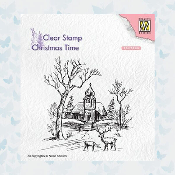 Nellies Choice Clearstempel - Chris. time - Tafereel met Rendier CT027