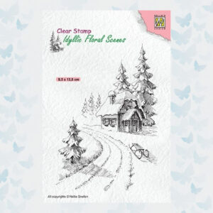 Nellies Choice Clear Stempel - Idyllic Floral Winter Huis IFS023