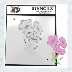 INKon3 - My Sweet Petunia 3 Layer Stencil