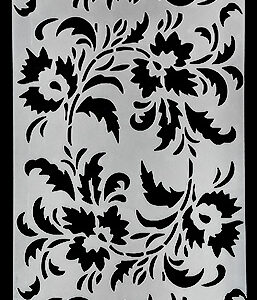 Picket Fence Studios Slim Line Floral Stencil (SC-197)