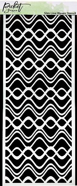 Picket Fence Studios Slim Line Waves Stencil (SC-207)