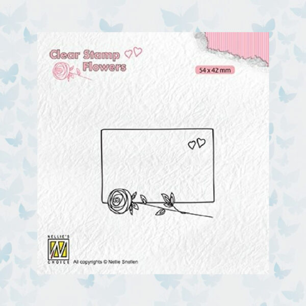Nellies Choice Clear Stamps Flowers - Kader met Roos FLO024