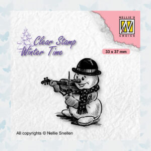 Nellies Choice Clearstamp - Winter Time Sneeuwman met Viool WT009