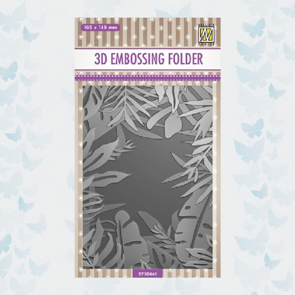 Nellies Choice 3D Embossing Folder - Frame of Leaves EF3D046