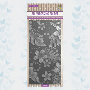 Nellies Choice 3D Embossing Folder Slimline Leaves & Flowers EF3D050