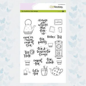 CraftEmotions Clear Stempels A5 - Handletter - Tea Time 130501/2112
