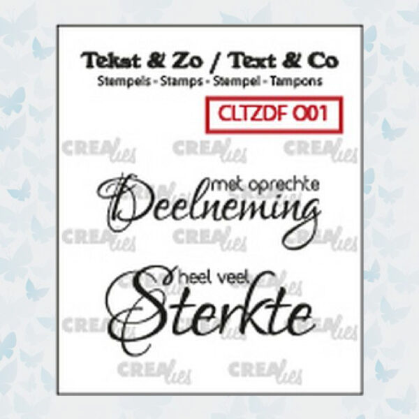 Crealies Clearstamp Tekst & Zo Font Overlijden no. 1 CLTZDFO01