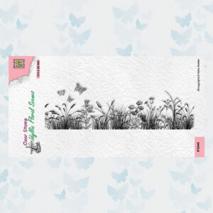Nellies Choice Clear Stempel Slim Line Meadow with Butterflies - IFS048