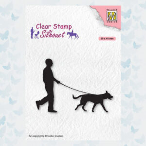 Nellies Choice Clearstempel - Silhouette Man met hond SIL070
