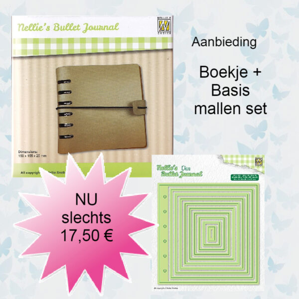 Nellies Choice PROMO Bullet Journal Boekje + Basis Mallen set NBJ001/NBJD001