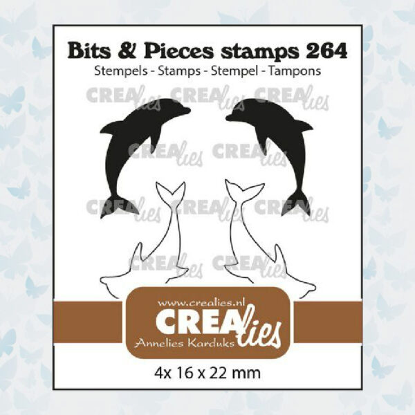 Crealies Clearstempels Bits & Pieces Dolfijnen 4x CLBP264