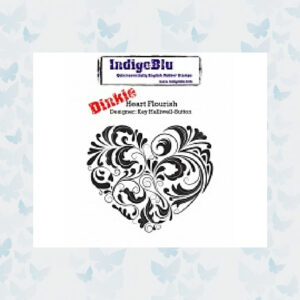 IndigoBlu Heart Flourish A7 Dinkie Stamp (IND0148)