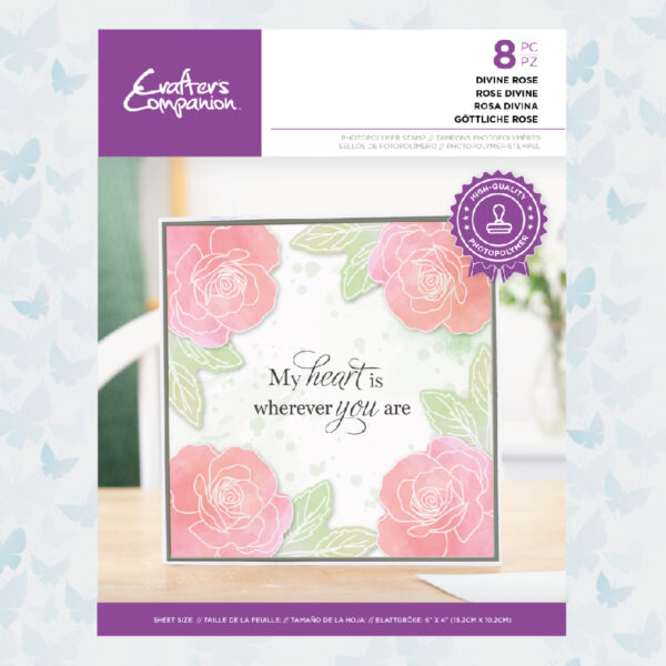 Crafters Companion Outline Floral Clear Stamp Divine Rose (CC-STP-DIRO)