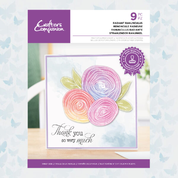 Crafters Companion Outline Floral Clear Stamp Radiant Ranunculus (CC-STP-RARA)