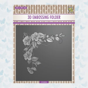 Nellies Choice 3D Embossing Folder Set-1 - Flower Corner-1 EF3D054