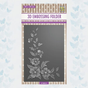 Nellies Choice 3D Embossing Folder Set-3 - Flower Corner 2 EF3D057