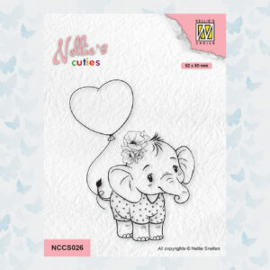 Nellies Choice Clearstempel - Cuties - Olifant met ballon NCCS026
