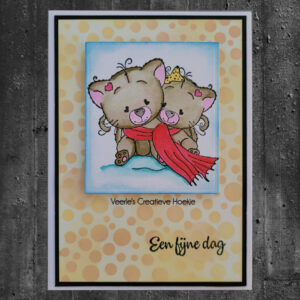 Nellies Choice Clearstempel - Cuties - Cosily under a warm scarf NCCS028