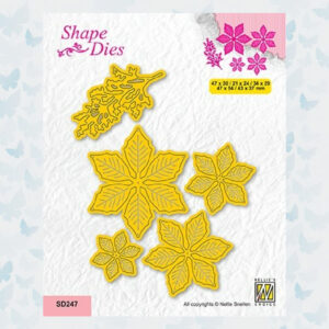 Nellies Choice Shape Die - Poinsettia with branch SD247