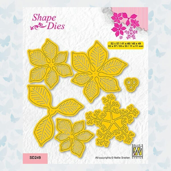 Nellies Choice Shape Die - Poinsettia with stamen SD249