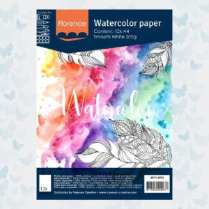 Florence Aquarelpapier Smooth White A4/200gr/12Vel (2911-6003)