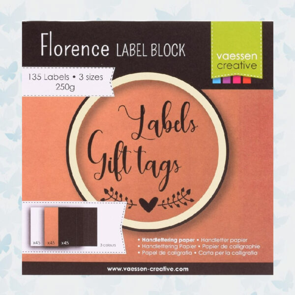 Florence Labelblok 216g Wit+Zwart+Kraft Glad Cardstock 3 formaten 2920-0021