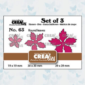 Crealies Set of 3 no. 63 Kerstster ronde bladeren CLSet63