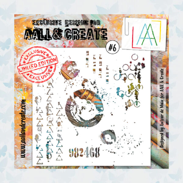 AALL & Create Stencil 15,24x15,24 cm Sketchy Scribbles AALL-PC-006