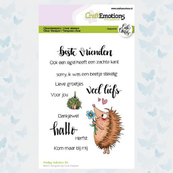 CraftEmotions Clear Stempels - Hedgy Teksten Carla Creaties 130501/1519