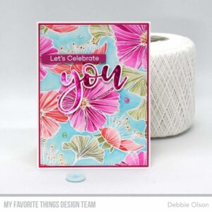 My Favorite Things Loosely Lined Flowers Background Rubber Stamp (BG-123)