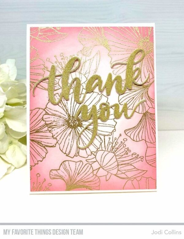 My Favorite Things Loosely Lined Flowers Background Rubber Stamp (BG-123)