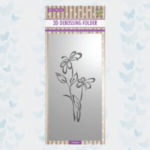 Nellies Choice 3D Dembossing Folder Slimline Flower EF3D040