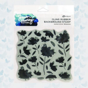 Ranger Cling Rubber Background Stamp 6x6 Watercolor Blooms HUR68044 Simon Hurley