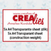 Crealies Basics 5x A4 Dikke Transparante Sheets CLBSTR01
