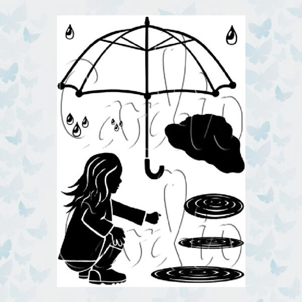 Card-io Clear Stempels Umbrella Weather