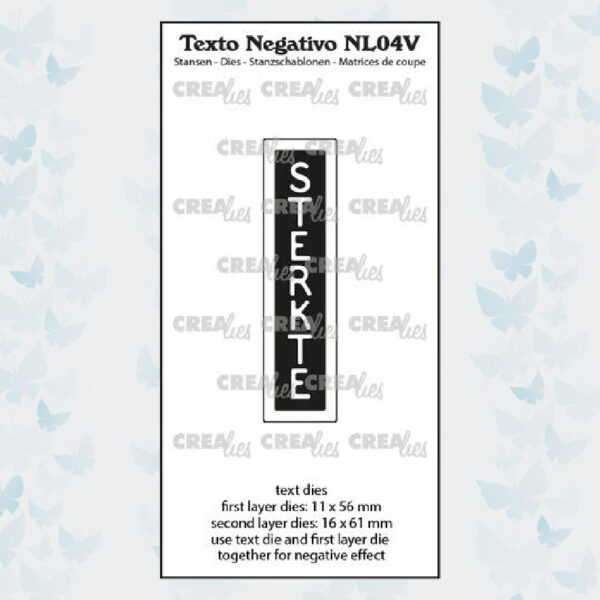 Crealies Texto Negativo Snijmal STERKTE - NL04V