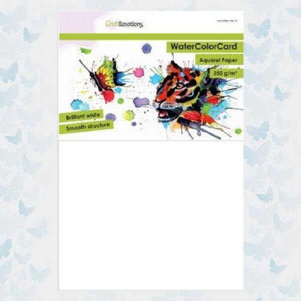 CraftEmotions Water Color Card - Briljant Wit A4 - 001286/3331 - 10 Vellen - 350 gr