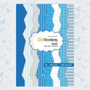 CraftEmotions A5 Paper Pad Delft - Blauw 24 vel 118040/2001