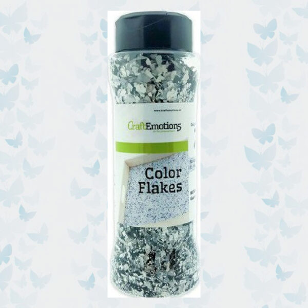 CraftEmotions Color Flakes - Wit/Zwart Paint Flakes 802500/0020