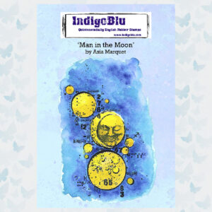 IndigoBlu Man in the Moon by Asia A6 Rubber Stamp (IND0758)